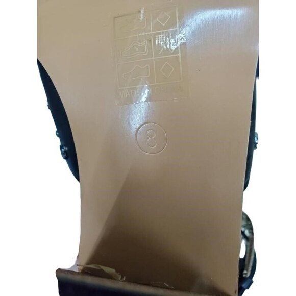 Floral Embroidered Buckle Embellished Leather Heeled Mules Clogs size 8 - Picture 4 of 4